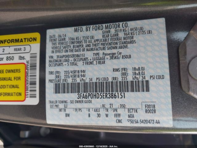 Ford Fusion Se Image 8