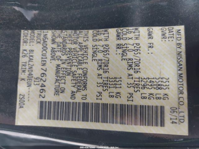 Nissan Frontier Sv Image 12